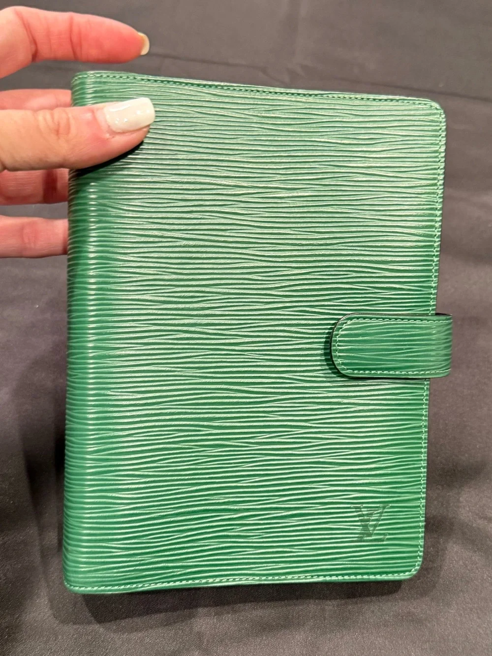 Louis Vuitton Green Epi Leather Agenda PM Planner Cover Vintage 2002-2003 COA